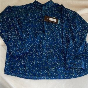 Ariat Blue Casual Button Down Shirt with Speckled Design